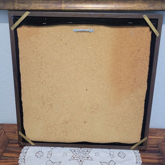 VTG MCM 3D Butterfly String Art 18.5x18.5” Copper Colored Thread Brown Velvet - Picture 8 of 14